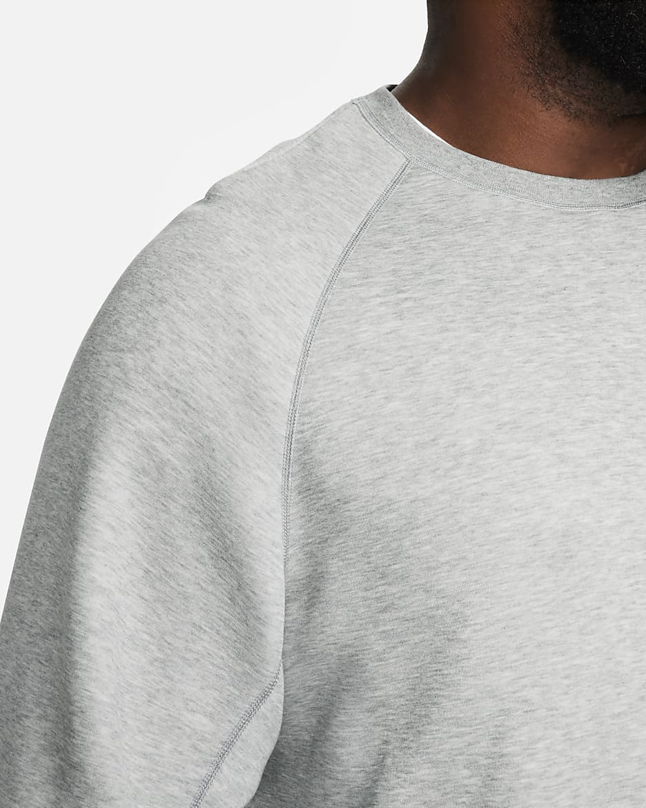 Pánská mikina s kulatým výstřihem Nike Sportswear Tech Fleece - Dark Grey Heather/Černá