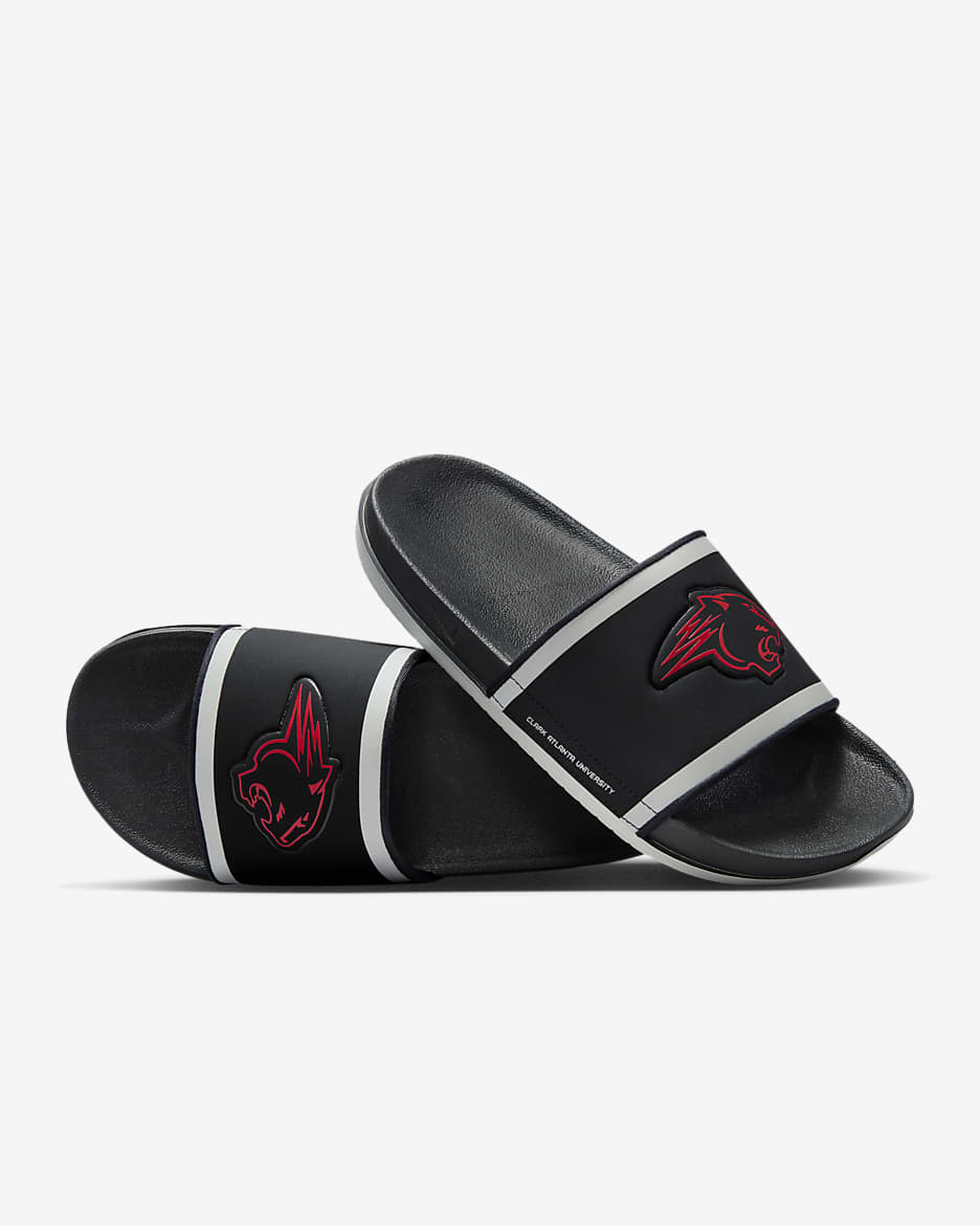 Clark Atlanta Nike College Offcourt Slides - Black/Light Smoke Grey/Atom Red