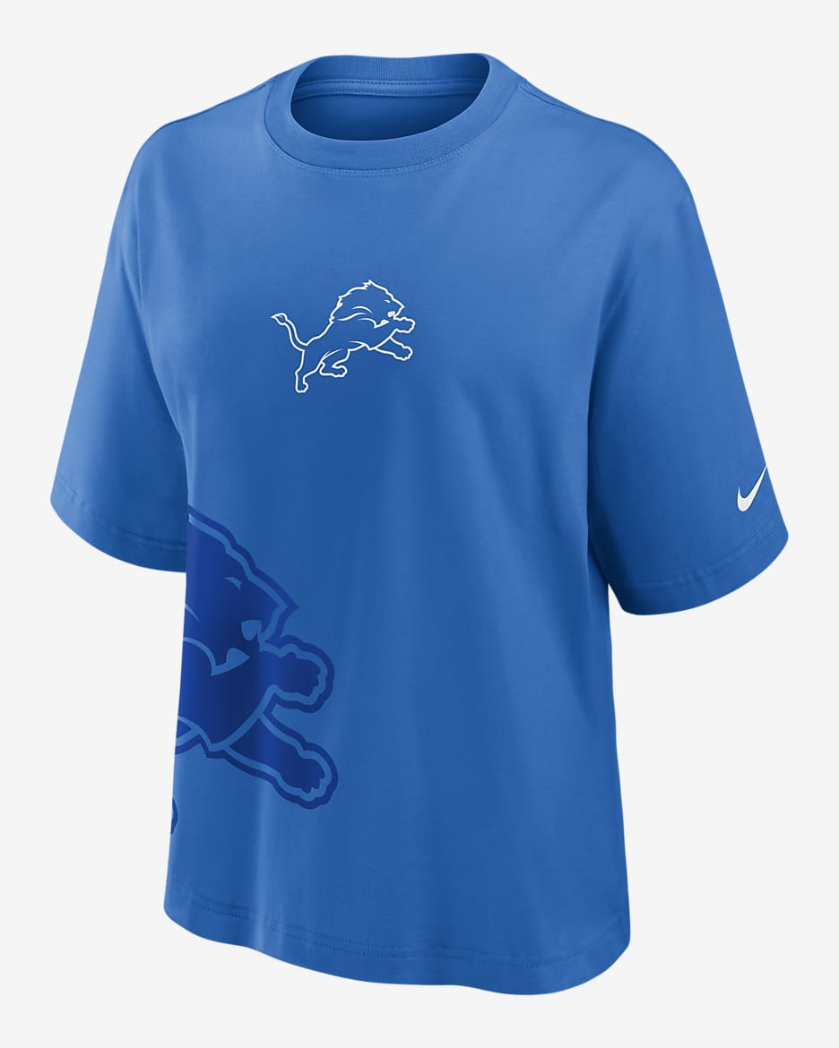 Detroit Lions Boxy Women's Nike NFL T-Shirt - Blue
