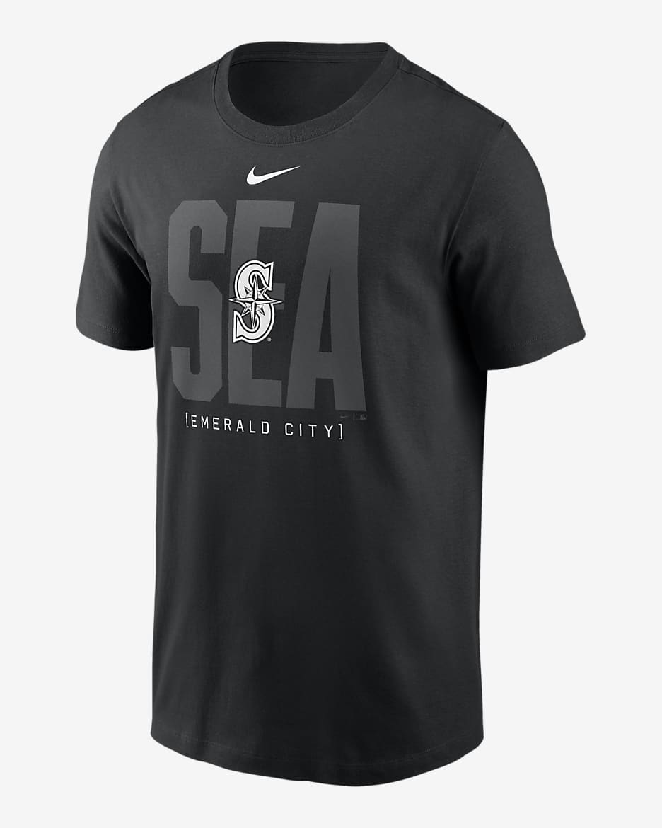 Playera Nike de la MLB para hombre Seattle Mariners Fashion Local - Negro