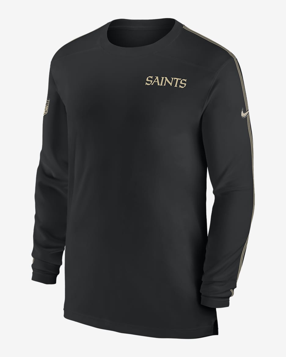 New Orleans Saints Sideline Coach Men's Nike Dri-FIT NFL Long-Sleeve Top - Black