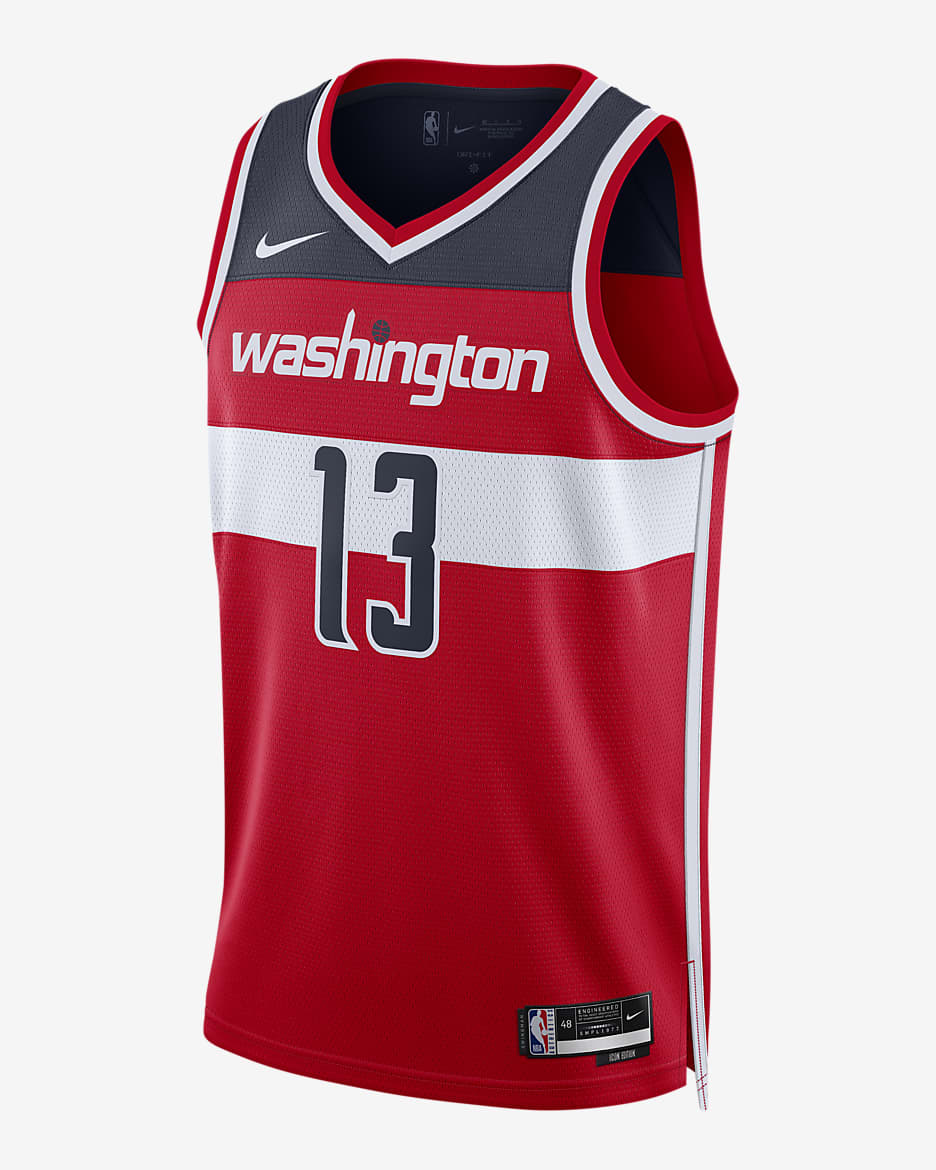 Jersey Nike Dri-FIT de la NBA Swingman para hombre Washington Wizards Icon Edition 2022/23 - Rojo universitario