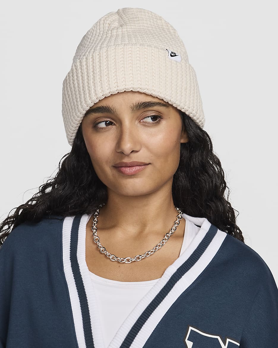 Nike Peak Waffle-Knit Beanie - Light Orewood Brown