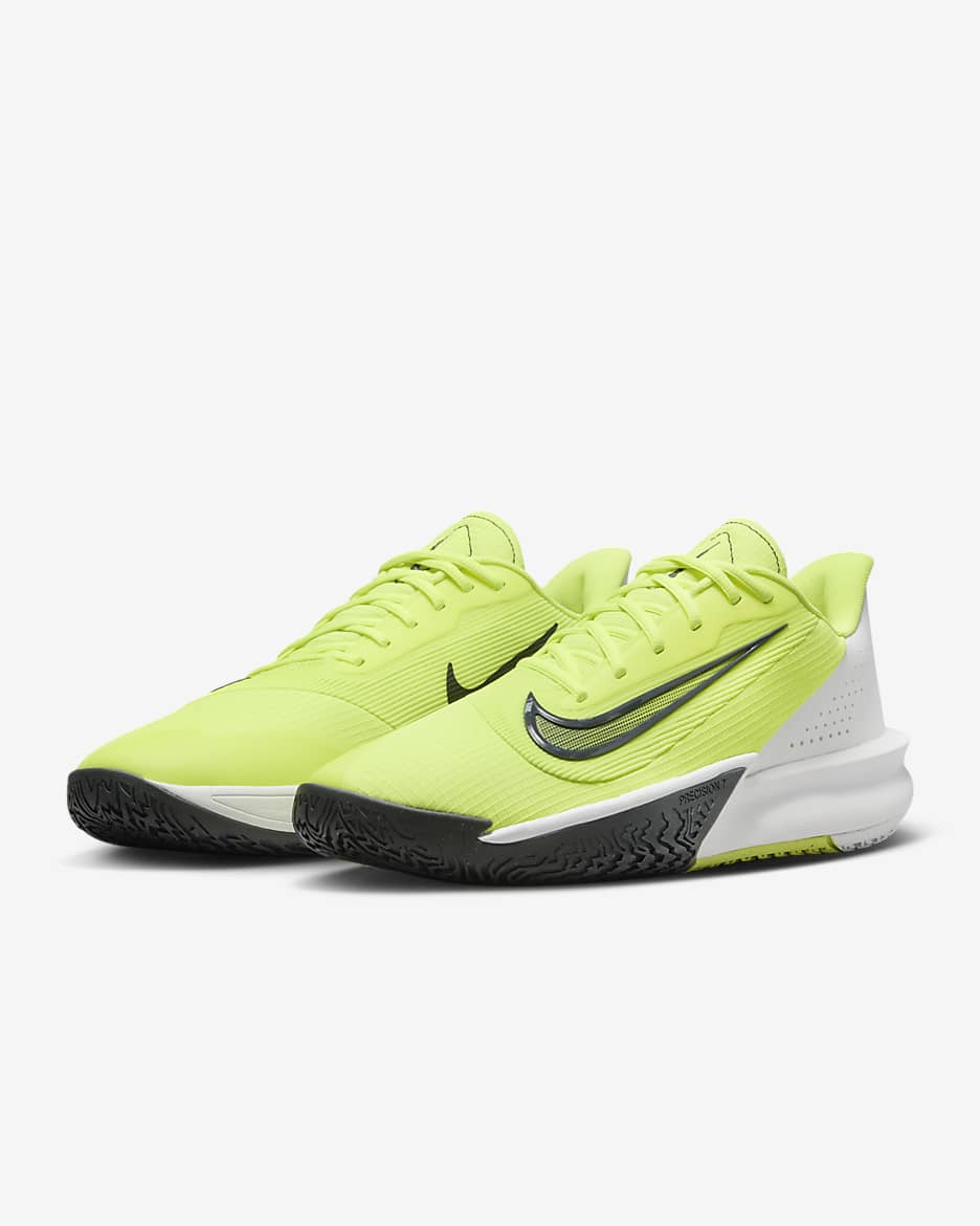 Chaussure de basket Nike Precision 7 pour homme - Volt/Summit White/Barely Volt/Dark Smoke Grey