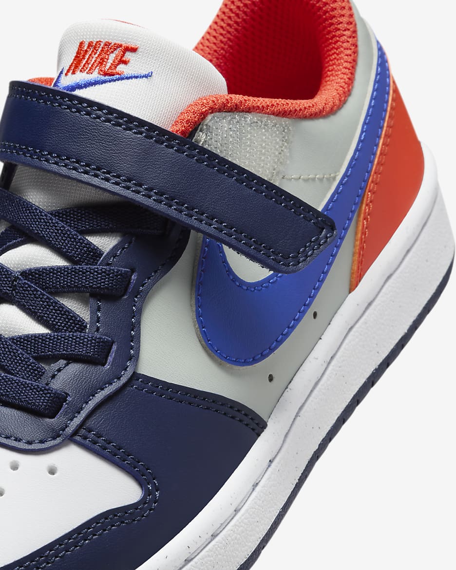 Nike Court Borough Low Recraft Little Kids' Shoes - Midnight Navy/Team Orange/Light Silver/Hyper Royal