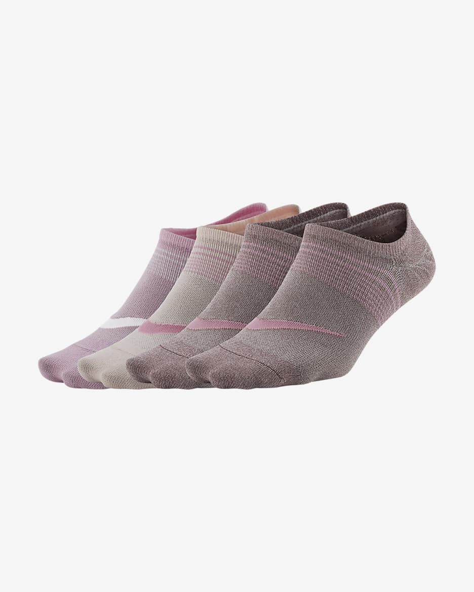 Calcetines invisibles de entrenamiento para mujer Nike Everyday Plus Lightweight (3 pares) - Multicolor