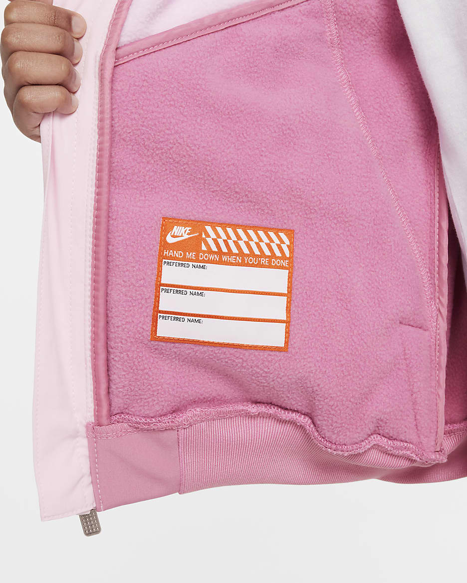 Chamarra ligera Futura para niños talla pequeña Nike - Espuma rosa