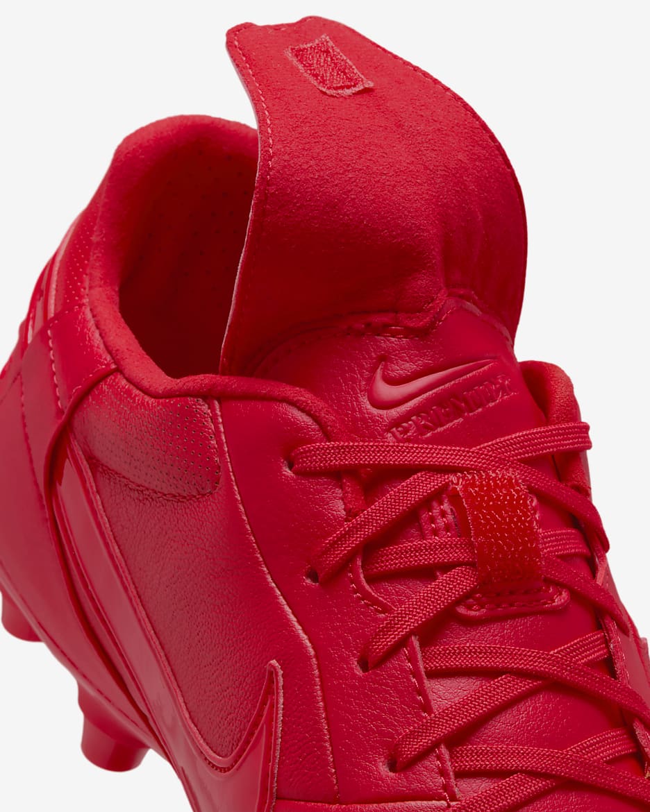 Chuteiras de futebol de perfil baixo FG Nike Premier 3 - Vermelho Fire/Branco