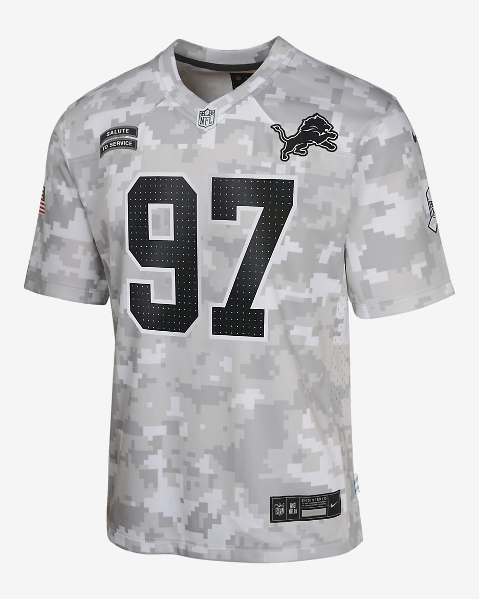 Aidan Hutchinson Detroit Lions Salute to Service Big Kids' Nike Dri-FIT NFL Limited Jersey - Camo Green
