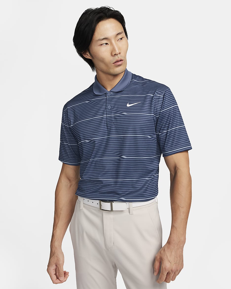 Nike Victory Men's Dri-FIT Golf Polo - Midnight Navy/Diffused Blue/White