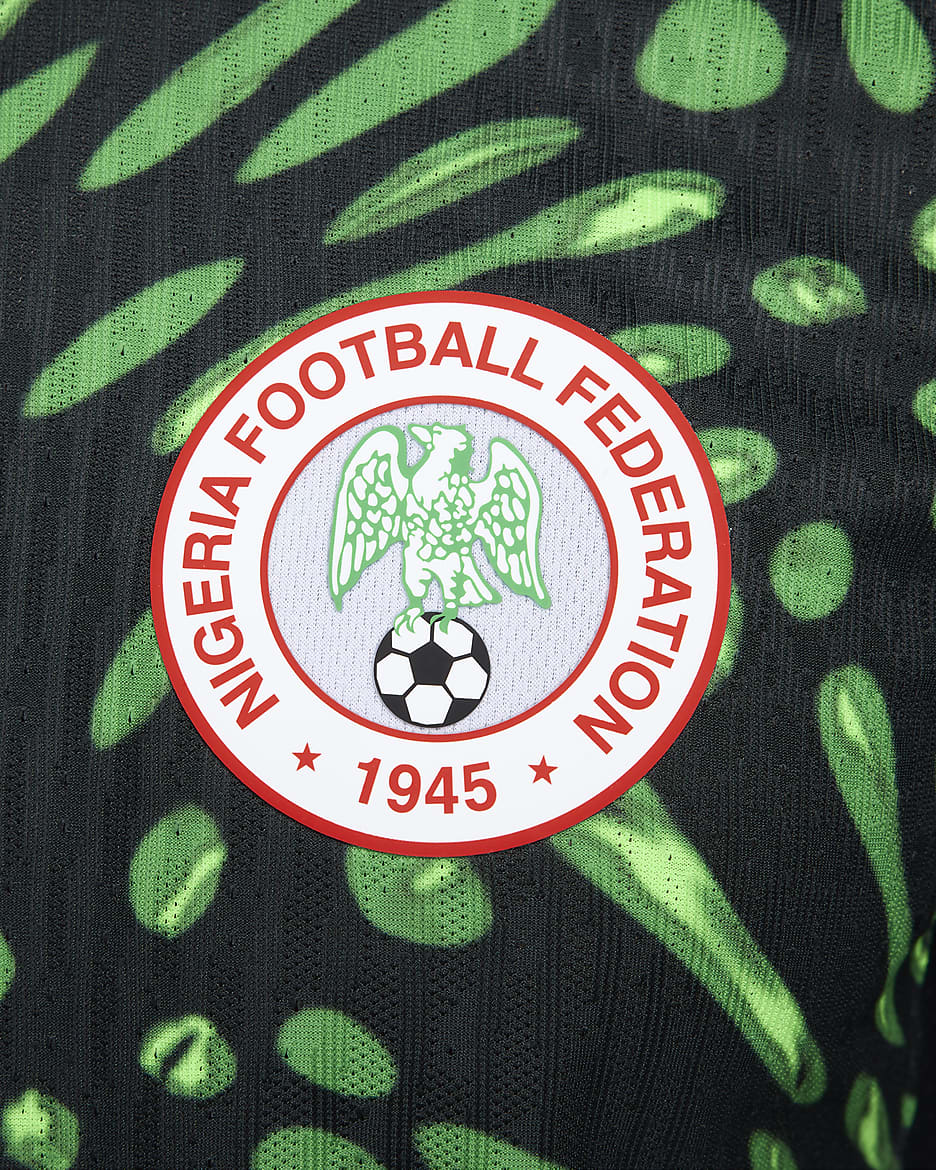 Męska koszulka piłkarska Nike Dri-FIT ADV Authentic Nigeria Match 2024 (wersja wyjazdowa) - Czerń/Lucky Green/Biel