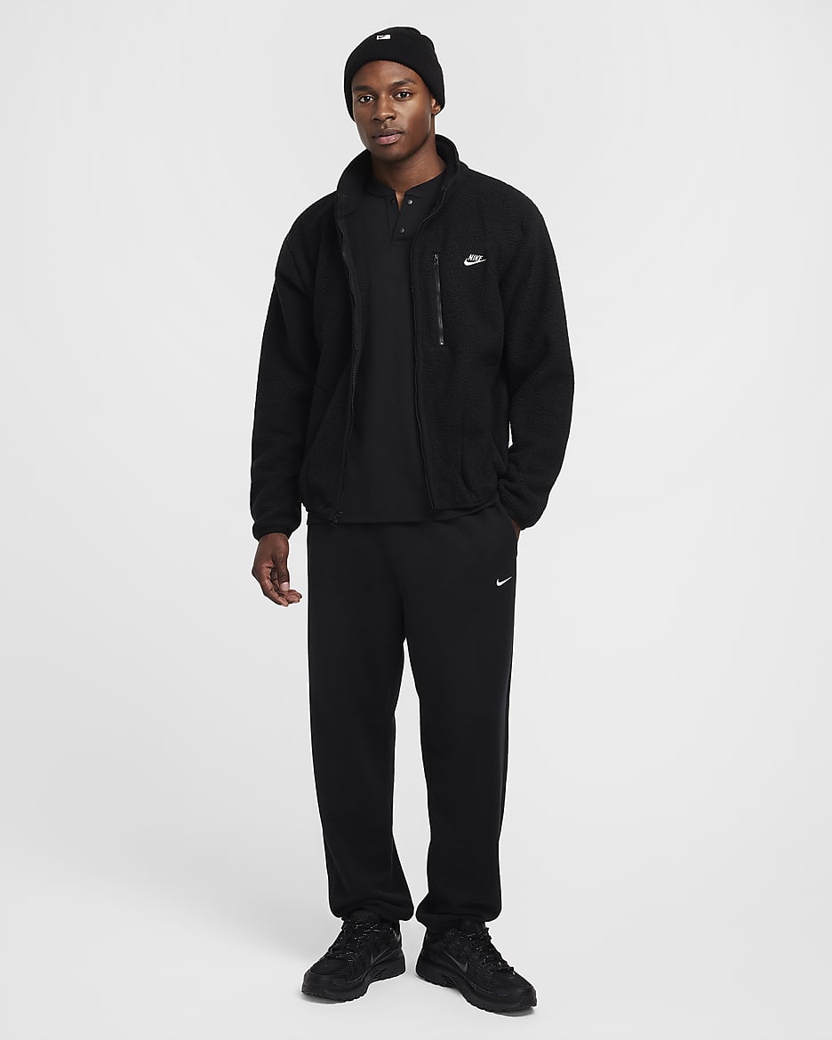 Nike Sportswear Club Men's Fleece Jacket - Black/White