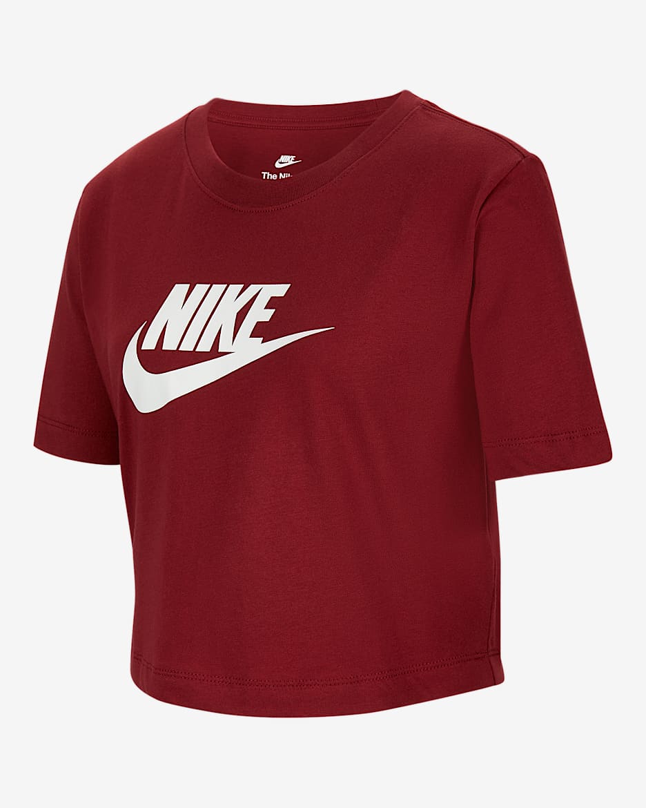 Nike Sportswear Older Kids' (Girls') Cropped T-Shirt - Team Red