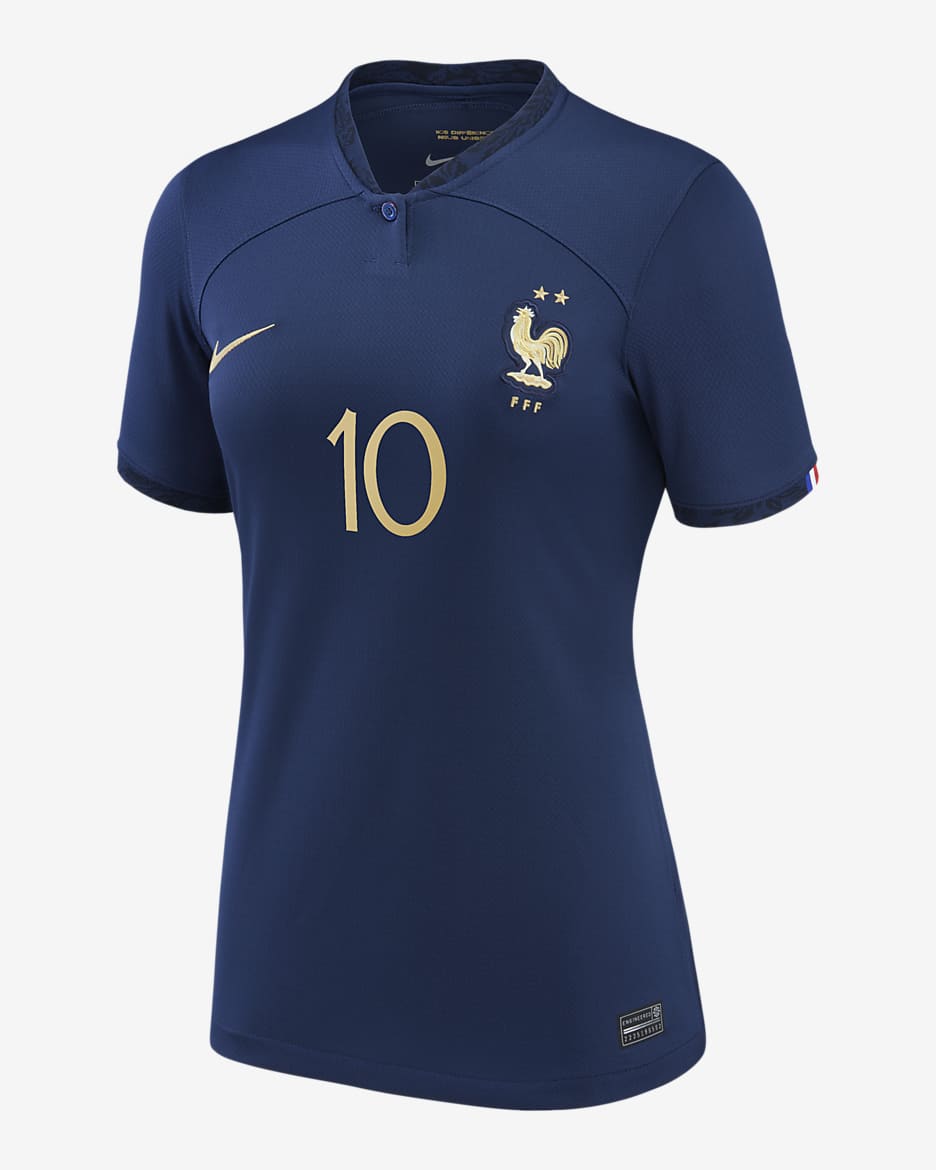 France National Team 2022/23 Stadium Home (Kylian Mbappe) Women's Nike Dri-FIT Soccer Jersey - Navy