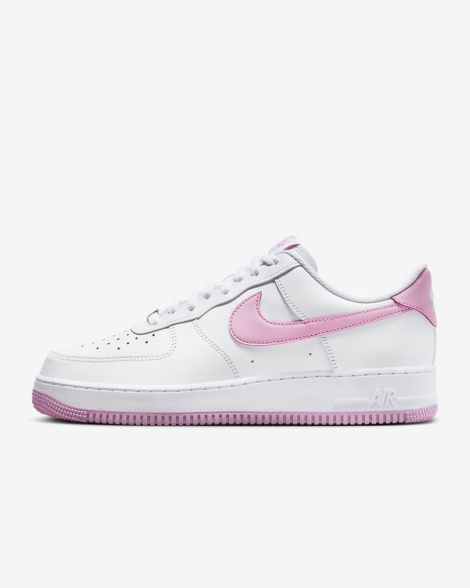 Nike Air Force 1 '07 Men's Shoes - White/White/Pink Rise