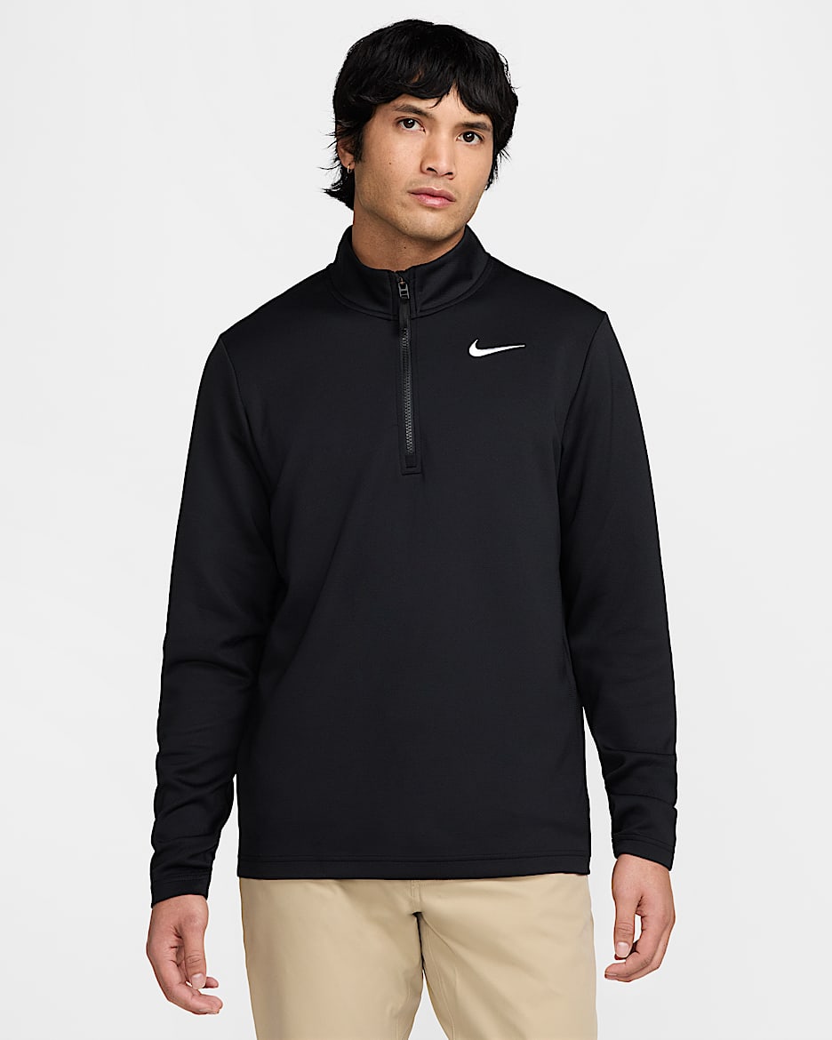 Nike Victory Men's Dri-FIT 1/2-Zip Golf Top - Black/Black/White