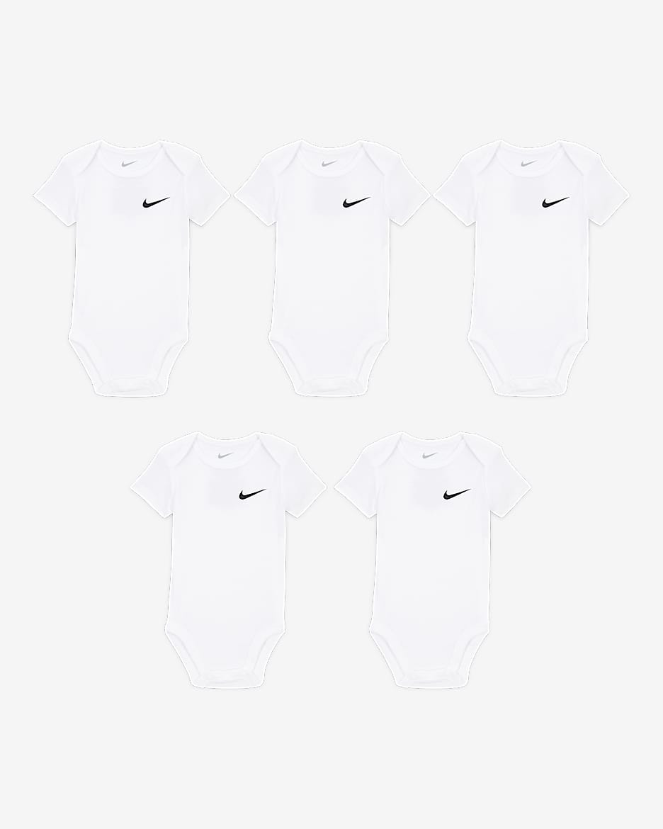 Nike Essentials Baby (0-9M) 5-Pack Bodysuit Set