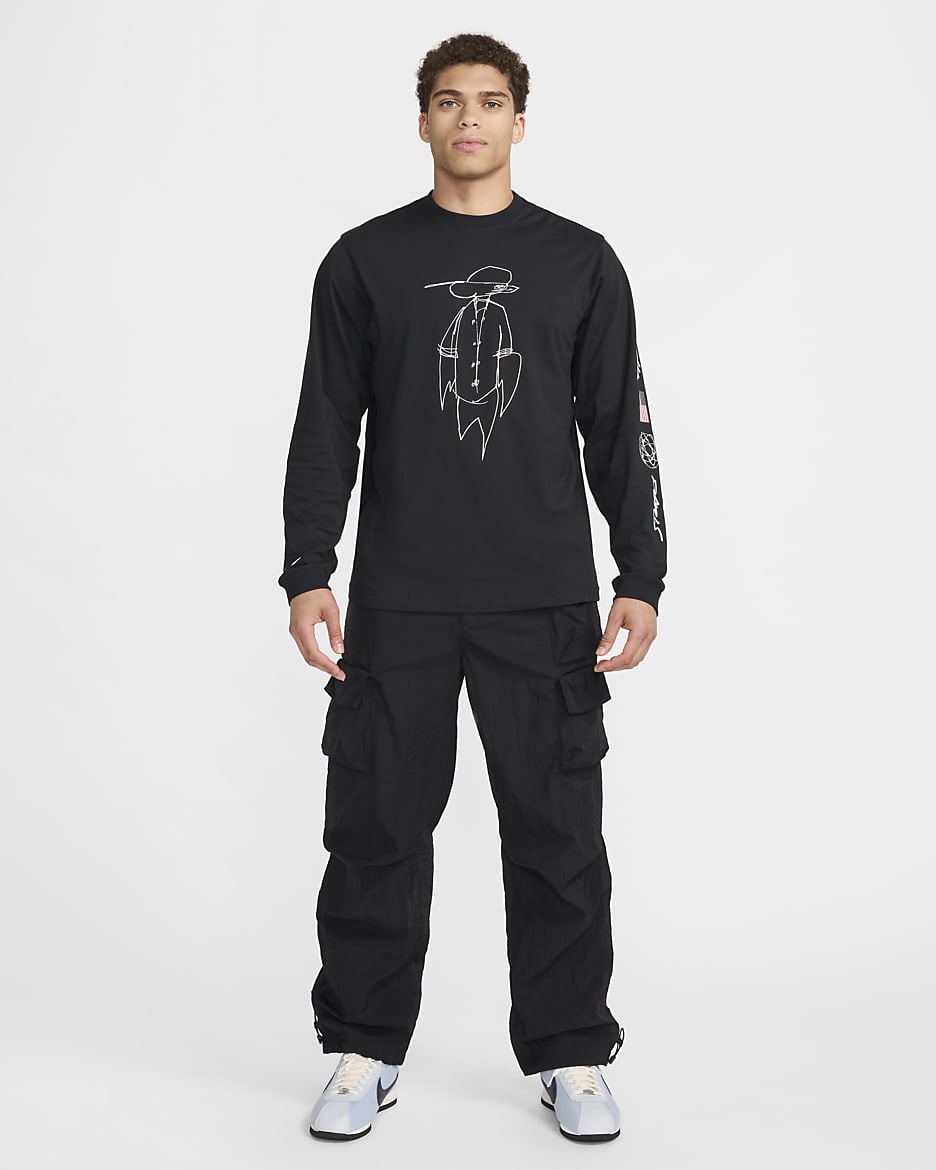 Haut à manches longues Nike Dri-FIT ADV USA pour homme - Noir/Blanc