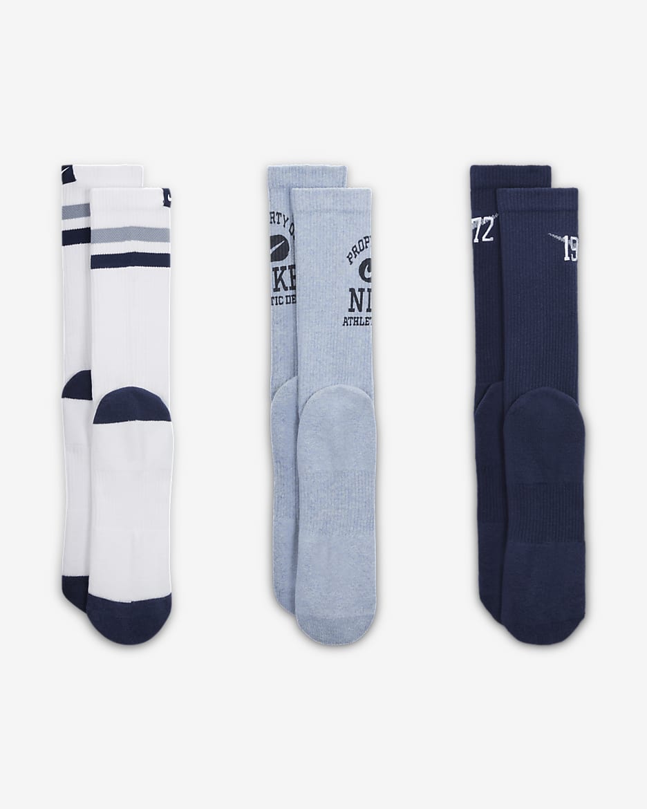 Nike Everyday Cushioned Crew Socks (3 Pairs) - Multi-Colour