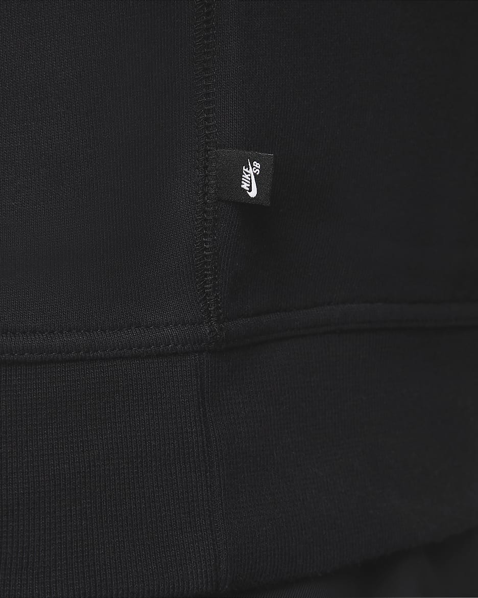 Sweat à capuche de skateboard en tissu Fleece Nike SB - Noir/Blanc