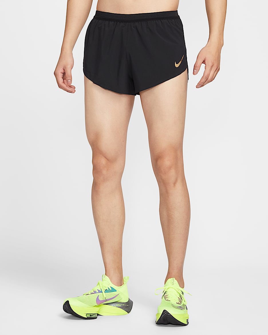 Nike Aeroswift x Jakob Men's Dri-FIT ADV 2" Running Shorts - Black/Metallic Gold
