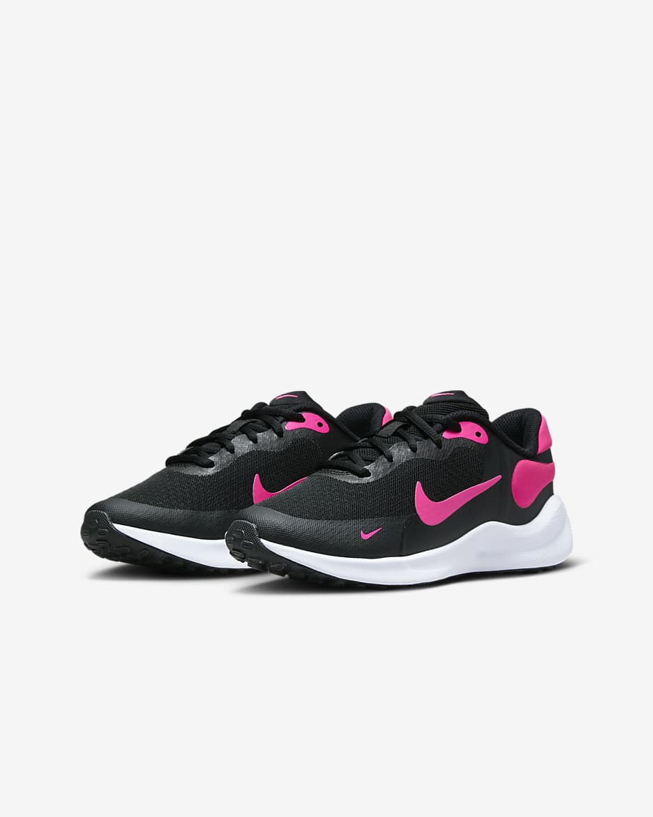 Nike Revolution 7 Older Kids' Running Shoes - Black/White/Hyper Pink