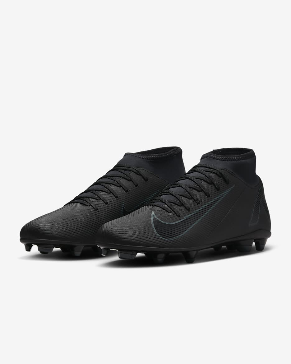 Chaussure de foot montante à crampons multi-surfaces Nike Mercurial Superfly 10 Club - Noir/Deep Jungle/Noir