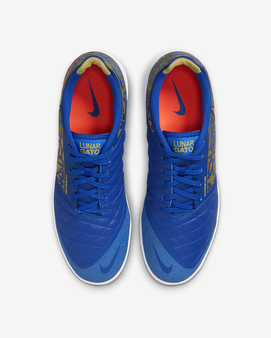 Nike Lunar Gato 2 IC Low-Top Football Shoes - Racer Blue/Hyper Crimson