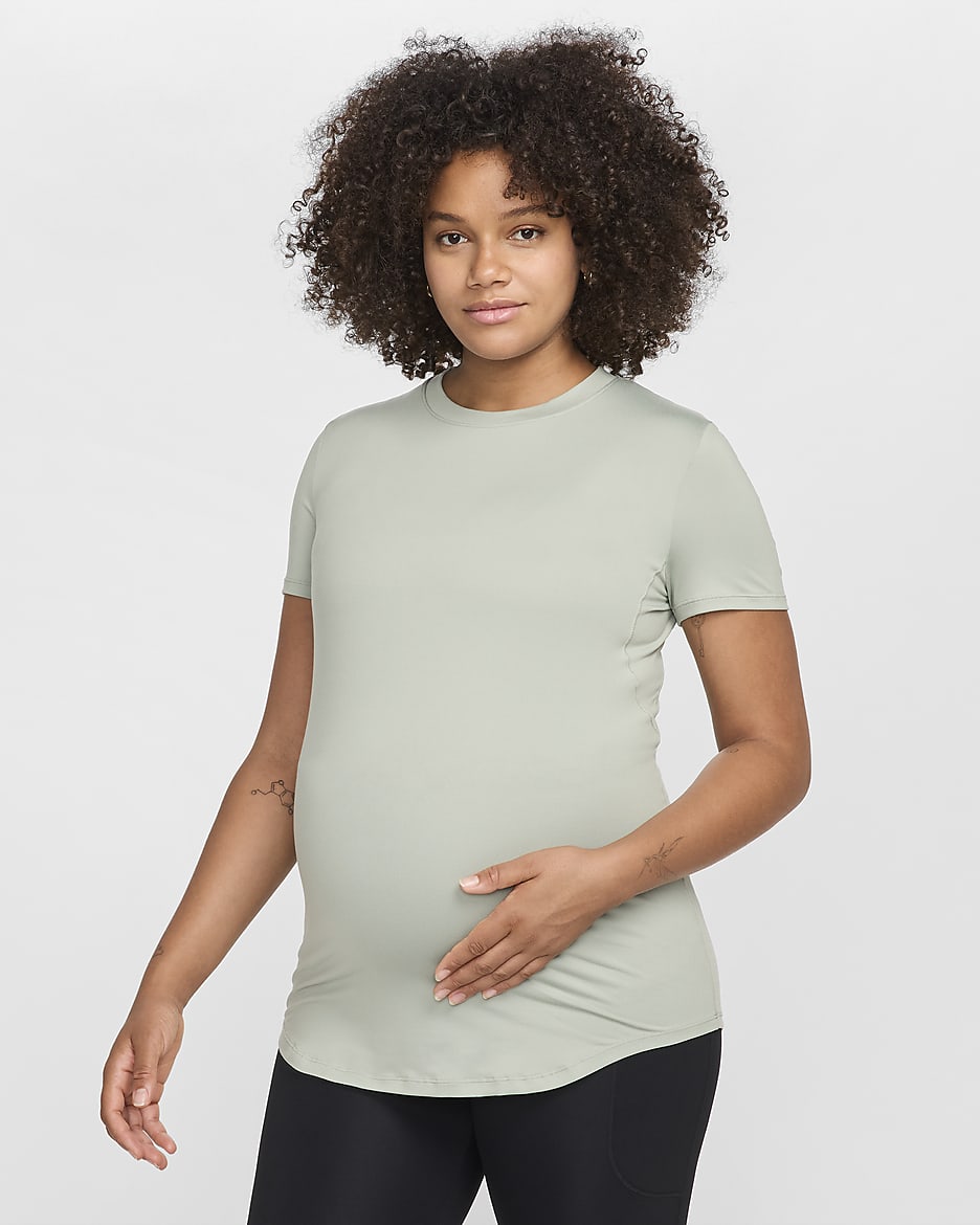 Nike (M) One Women's Dri-FIT Slim-Fit Short-Sleeve Top (Maternity) - Jade Horizon