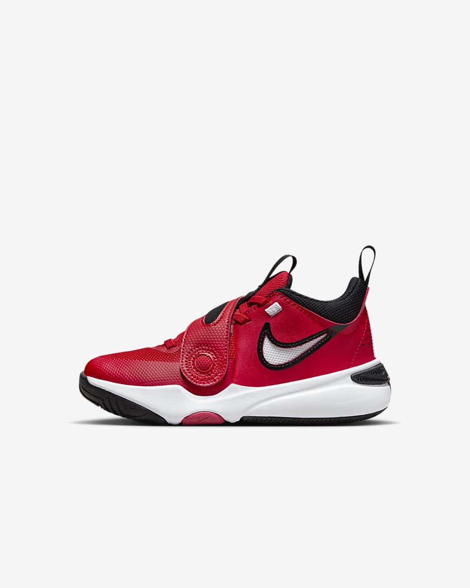 Nike Team Hustle D 11 Little Kids' Shoes - University Red/White/Black