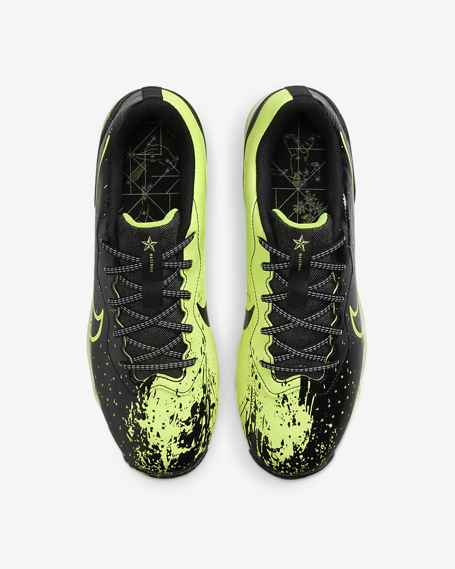 Nike Alpha Huarache 4 Keystone Men's Baseball Cleats - Black/Life Lime/Volt