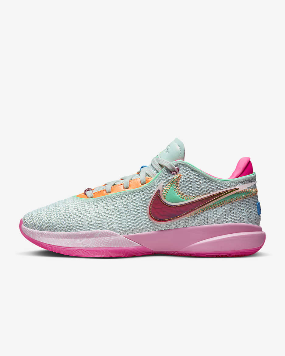 LeBron XX EP Basketball Shoes - Barely Green/Medium Soft Pink/Light Bone/Multi-Colour