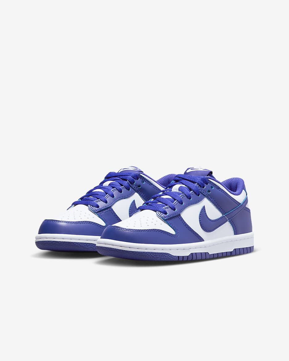 Nike Dunk Low Older Kids' Shoes - White/University Red/Concord