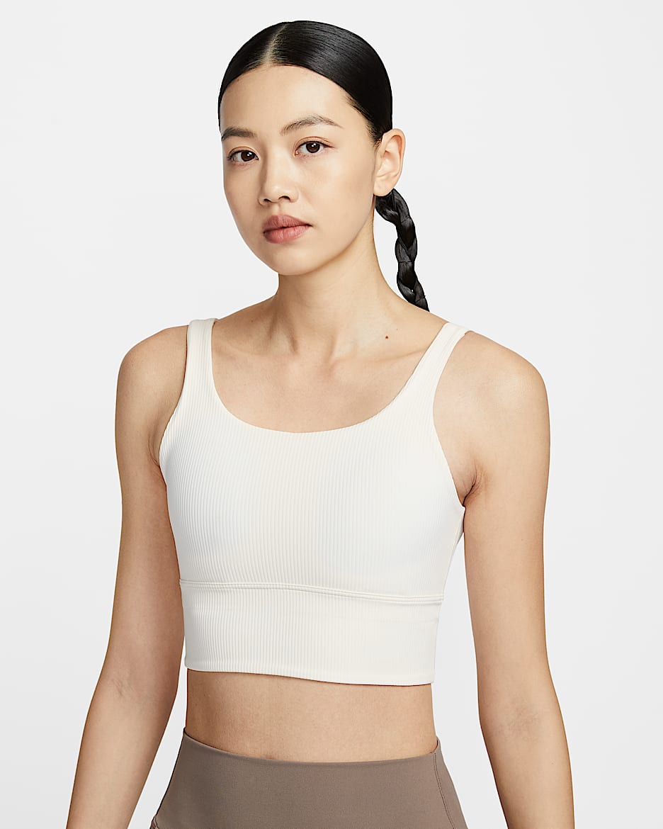 Nike Zenvy Rib Women's Light-Support Padded Longline Sports Bra - Sail