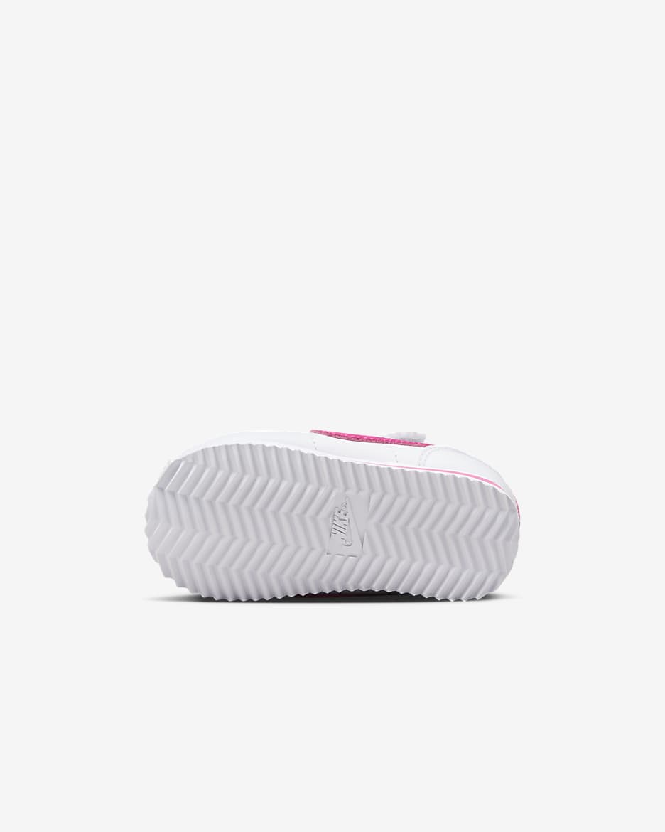 Nike Cortez EasyOn Baby/Toddler Shoes - White/Laser Fuchsia