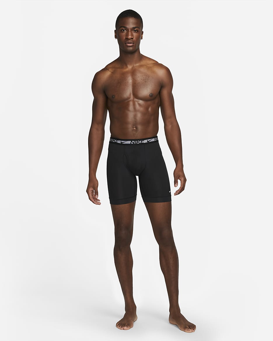 Nike Flex Micro Men's Long Boxer Briefs (3-Pack) - Black