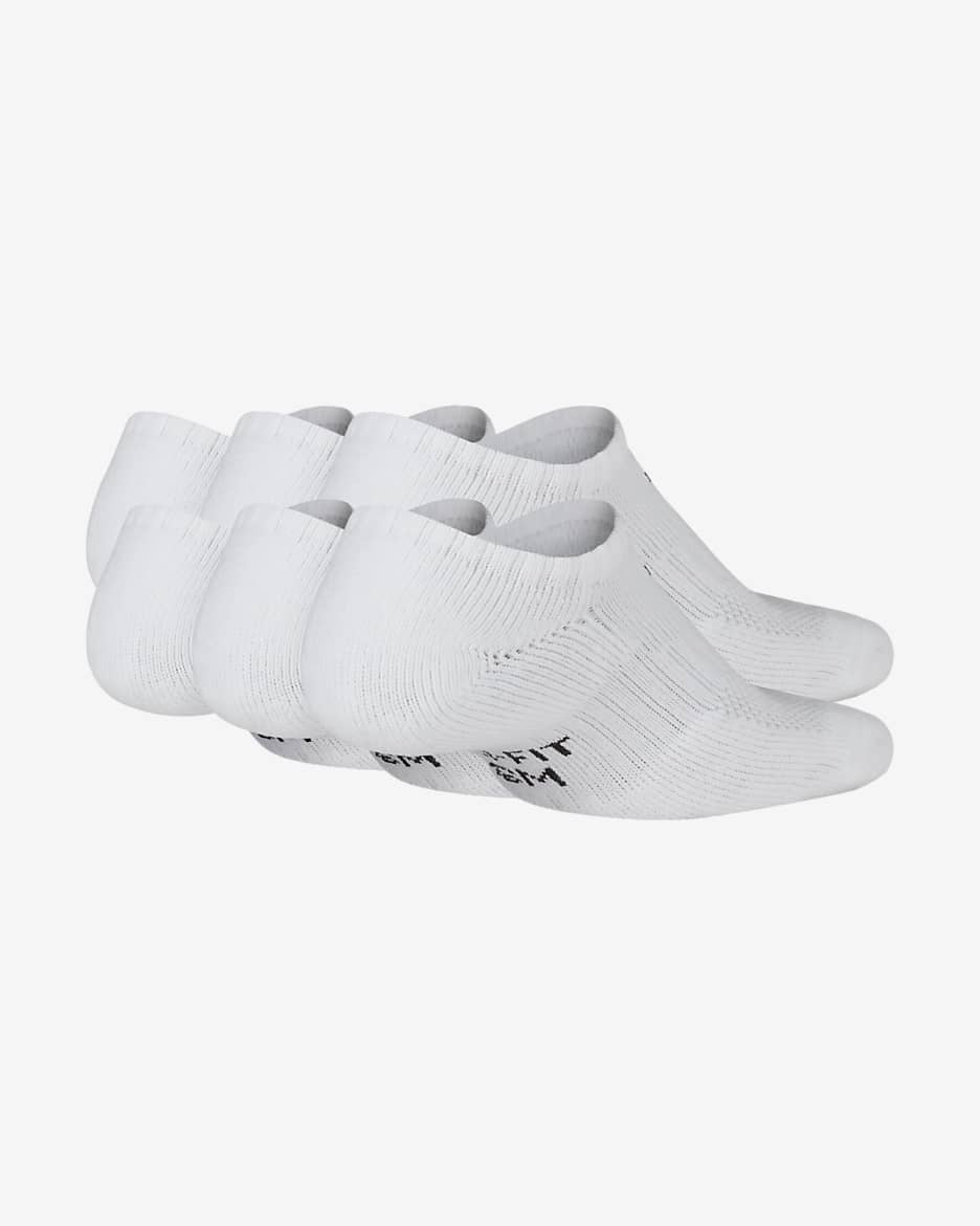 Nike Performance Cushioned No-Show Kids' Training Socks (6 Pair) - White/Black