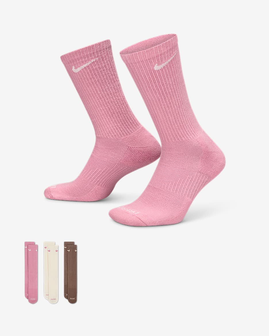 Nike Everyday Plus Cushioned Training Crew Socks (3 Pairs) - Multi-Colour