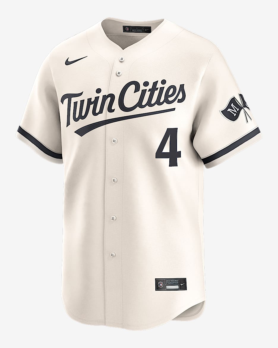Jersey Nike Dri-FIT ADV de la MLB Limited para hombre Carlos Correa Minnesota Twins - Crema