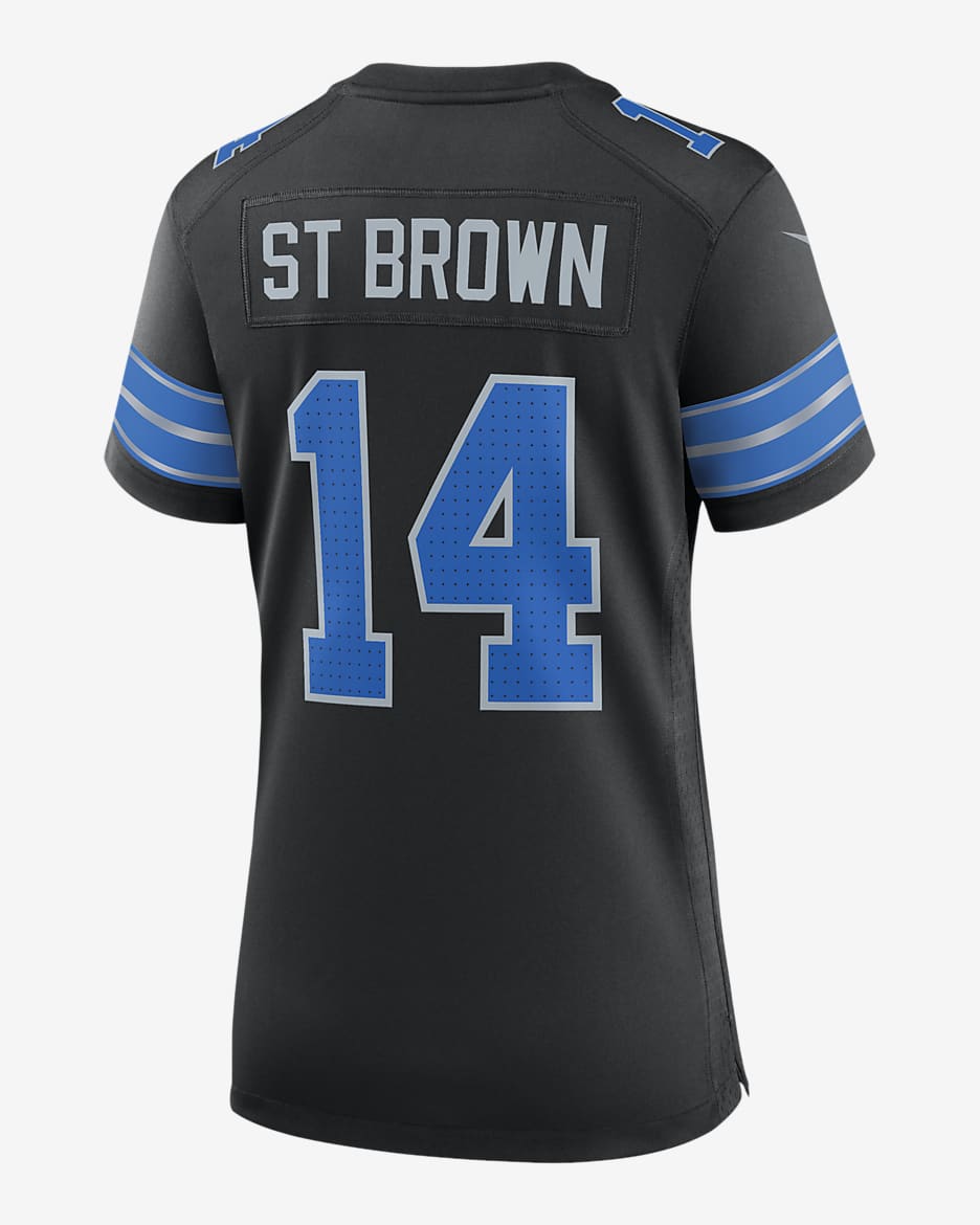 Jersey de fútbol americano Nike de la NFL Game para mujer Amon-Ra St. Brown Detroit Lions - Negro