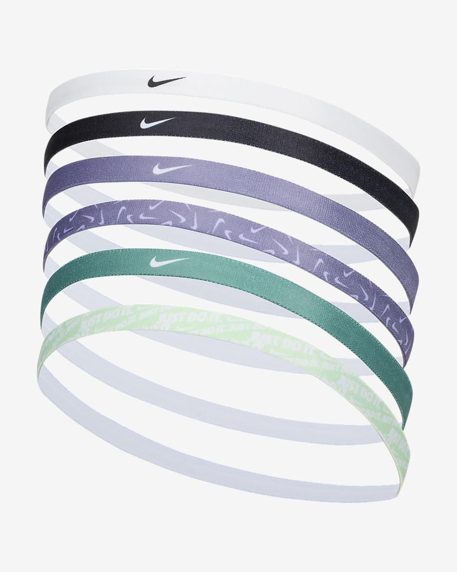 Nike Printed Headbands (6 Pack) - White/Daybreak/White