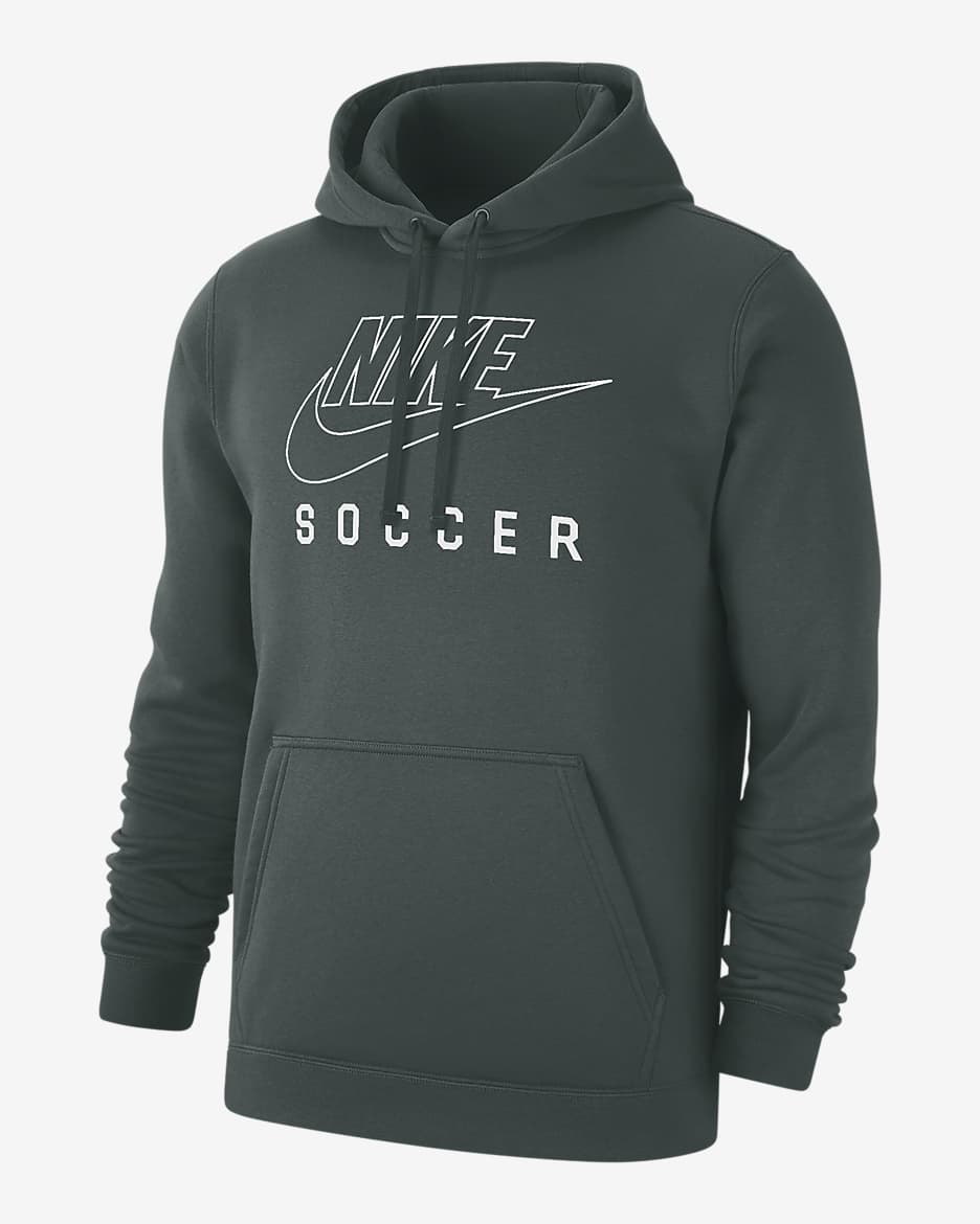 Nike Swoosh Club Fleece Men's Soccer Pullover Hoodie - Vintage Green