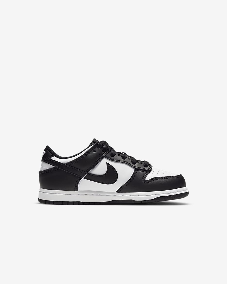 Nike Dunk Low Schuh für jüngere Kinder - Weiß/Weiß/Schwarz