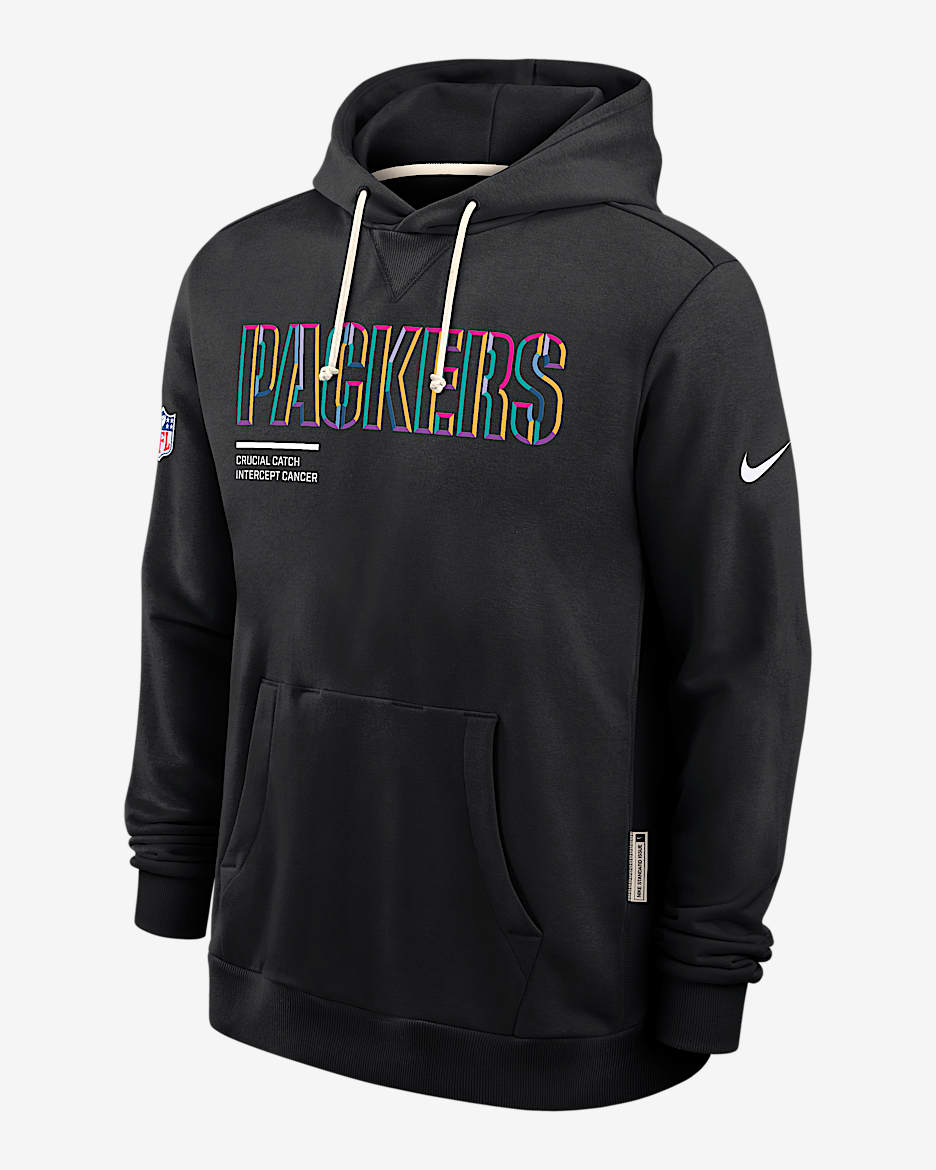 Green Bay Packers Crucial Catch Sideline Men's Nike Dri-FIT NFL Pullover Hoodie - Black