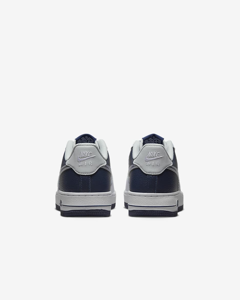 Nike Air Force 1 LV8 Older Kids' Shoes - White/Midnight Navy/Pure Platinum/Metallic Silver