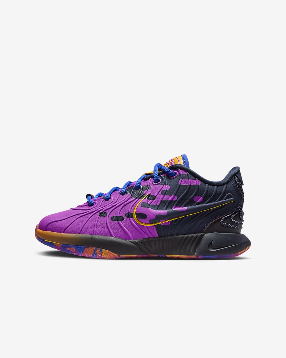 LeBron XXI SE "Summerverse" Big Kids' Basketball Shoes - Hyper Violet/Obsidian/University Gold/Hyper Royal