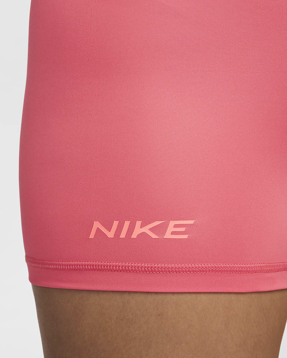 Nike Pro Women's Mid-Rise 3" Graphic Biker Shorts - Aster Pink/Pinksicle/Hot Punch/White