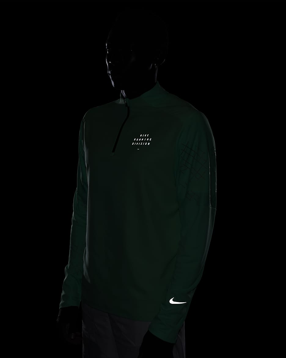 Nike Dri-FIT Run Division Men's 1/2-Zip Flash Running Top - Green Glow