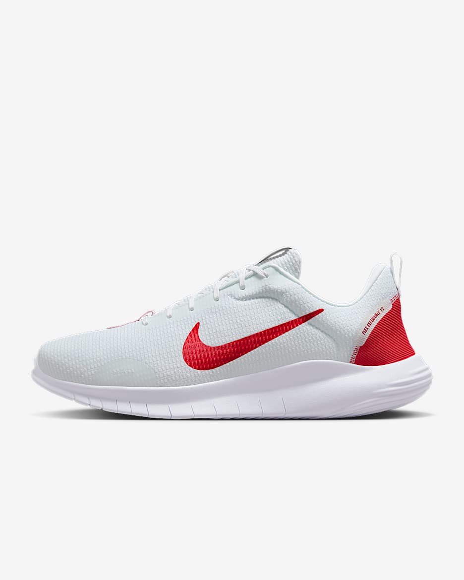Tenis de correr en carretera para hombre (extraanchos) Nike Flex Experience Run 12 - Blanco/Blanco/Rojo universitario