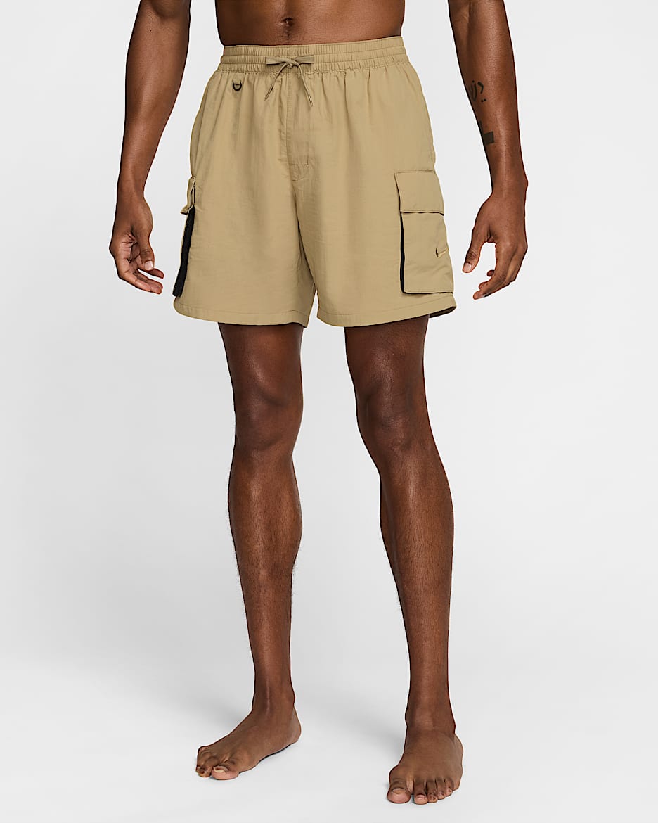 Shorts cargo con forro completo de 18 cm para hombre Nike Swim Voyage - Beige paracaídas/Beige paracaídas